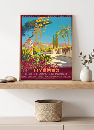 Hyères & Côte des Maures Vintage Unframed Travel Poster (c.1914) — French Riviera Palms by Geo Dorival