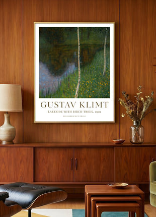 Gustav Klimt "Lakeside with Birch Trees" (1901) — Tranquil Nature Landscape Art Print. Unframed