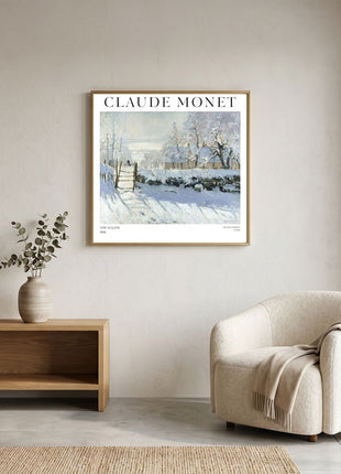 “The Magpie” (1868) – Claude Monet Winter Landscape Print, Impressionist Wall Art. Unframed