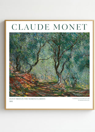 “Olive Trees in the Moreno Garden” (1884) – Claude Monet Garden Landscape Print, Impressionist Wall Art
