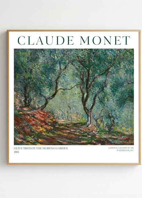 “Olive Trees in the Moreno Garden” (1884) – Claude Monet Garden Landscape Print, Impressionist Wall Art