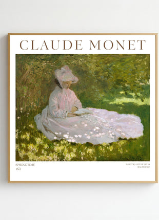 “Springtime” (1872) – Claude Monet Garden Scene Print, Impressionist Wall Art. Unframed