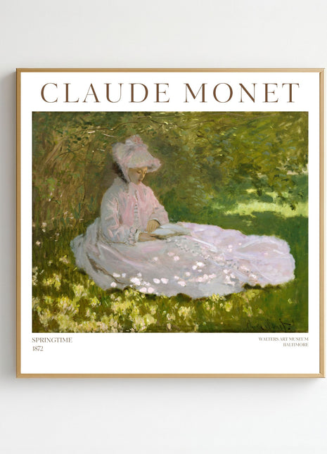 “Springtime” (1872) – Claude Monet Garden Scene Print, Impressionist Wall Art. Unframed
