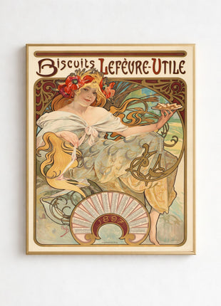 Alphonse Mucha, Biscuits Lefèvre-Utile Advertisement Unframed Poster
