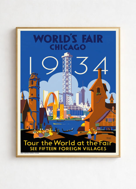 Chicago Century of Progress 1934 Unframed Poster – Weimer Pursell Art Deco World’s Fair Print
