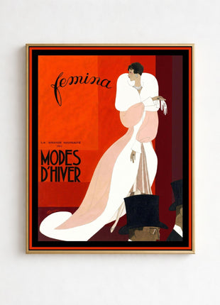 Femina “Modes d’Hiver” Cover (1920s) — Art Deco Fashion Illustration Unframed Print by Léon Benigni