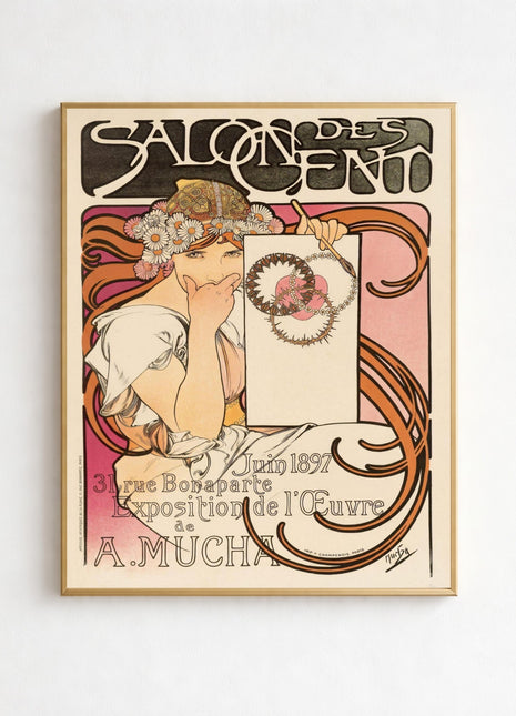Alphonse Mucha "Salon des Cent" (1897) Art Noveau Advertisement Unframed Poster