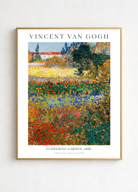 Vincent van Gogh “Flowering Garden” (1888) – Lush Spring Garden Landscape, Post-Impressionist Floral Masterpiece Poster. Unframed