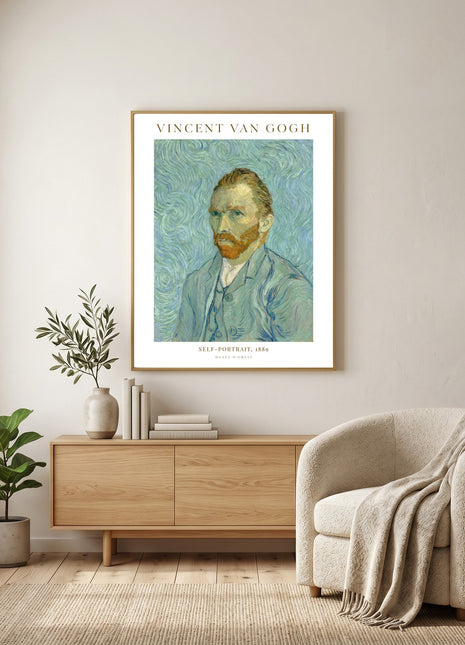 Self-Portrait (1889) by Vincent van Gogh – Iconic Expressive Portrait, Post-Impressionist Poster. Unframed