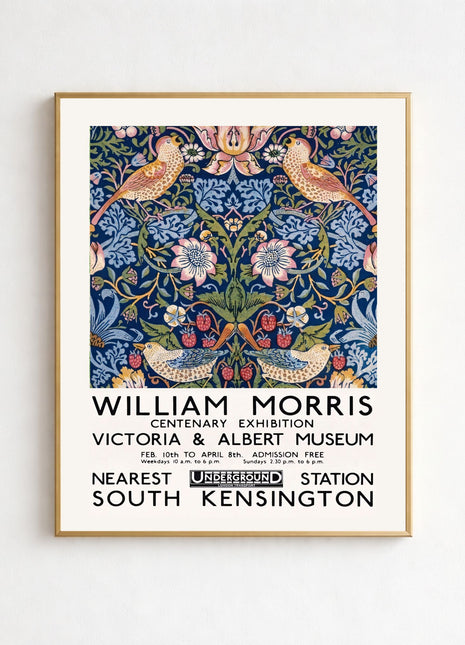 William Morris “Strawberry Thief” (1883) Unframed Exhibition Poster