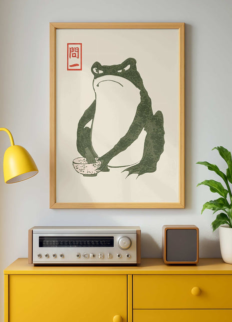 Matsumoto Hoji “Grumpy Frog III” Unframed Poster (1814) — Meika Gafu Ukiyo-e Woodblock Print