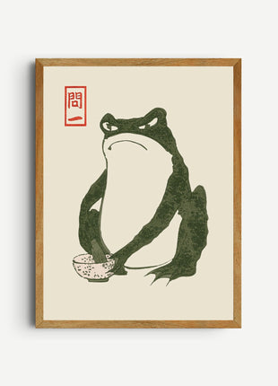 Matsumoto Hoji “Grumpy Frog III” Unframed Poster (1814) — Meika Gafu Ukiyo-e Woodblock Print