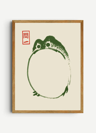 Matsumoto Hoji “Grumpy Frog II” Unframed Poster (1814) — Meika Gafu Ukiyo-e Woodblock Print