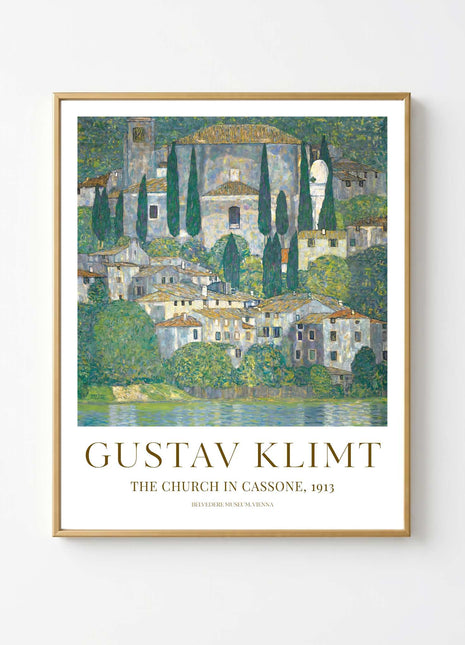 Gustav Klimt "The Church in Cassone" (1913) — Italian Lakeside Landscape Art Print. Unframed