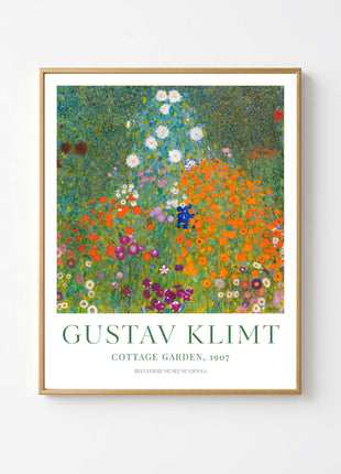 Gustav Klimt "Cottage Garden" (1907) — Lush Floral Landscape Art Print. Unframed