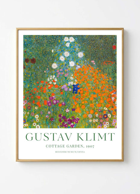 Gustav Klimt "Cottage Garden" (1907) — Lush Floral Landscape Art Print. Unframed
