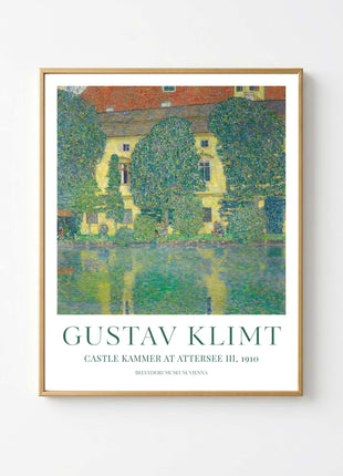 Gustav Klimt "Castle Kammer at Attersee III" (1910) — Lakeside Landscape Art Print. Unframed