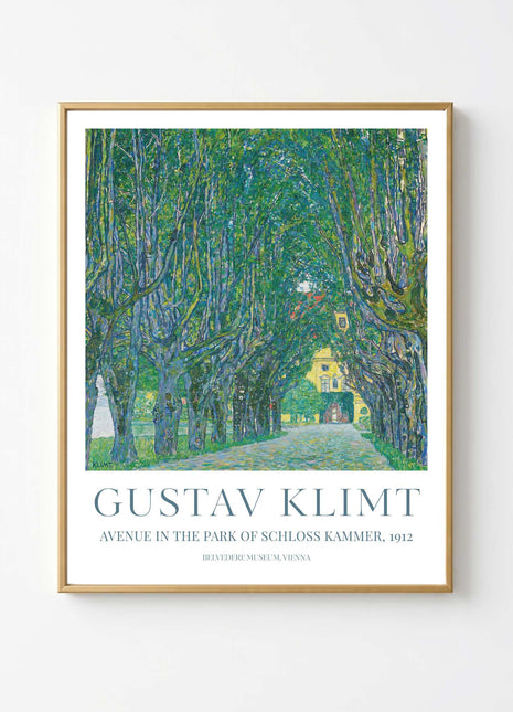 Gustav Klimt "Avenue in the Park of Schloss Kammer" (1912) — Tree-Lined Landscape Art Print. Unframed