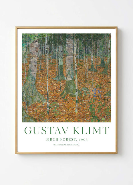 Gustav Klimt "Birch Forest" (1903) — Serene Woodland Landscape Art Print. Unframed