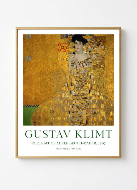 Gustav Klimt "Portrait of Adele Bloch-Bauer I" (1907) — Iconic Gold Portrait Art Print. Unframed