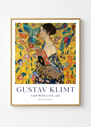 Gustav Klimt "Lady with a Fan" (1918) — Elegant Portrait  Art Print. Unframed