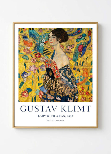 Gustav Klimt "Lady with a Fan" (1918) — Elegant Portrait  Art Print. Unframed