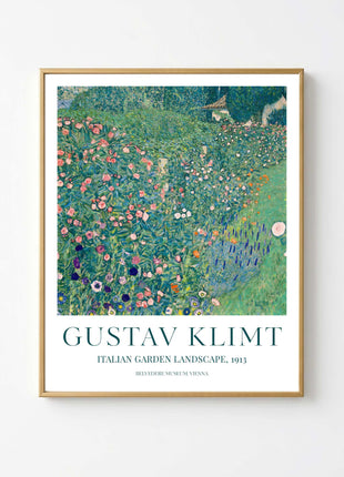 Gustav Klimt "Italian Garden Landscape" (1913) — Mediterranean Landscape Poster. Unframed
