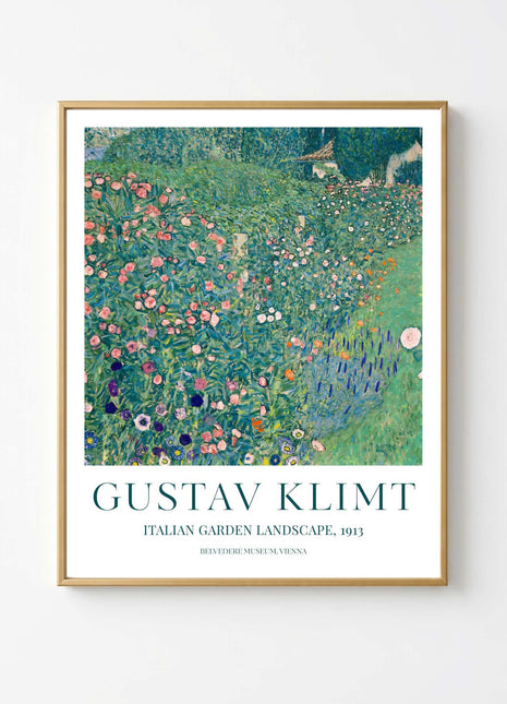 Gustav Klimt "Italian Garden Landscape" (1913) — Mediterranean Landscape Poster. Unframed