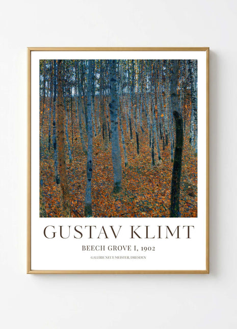 Gustav Klimt Beech Grove I (1902) — Atmospheric Forest Landscape Art Print. Unframed