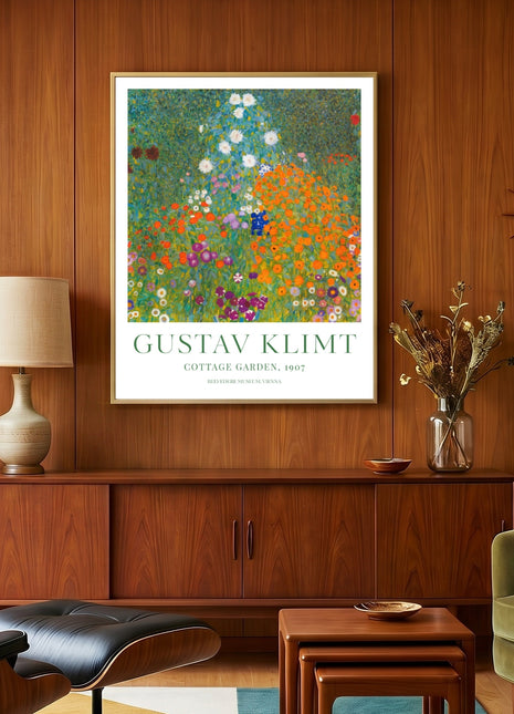 Gustav Klimt "Cottage Garden" (1907) — Lush Floral Landscape Art Print. Unframed