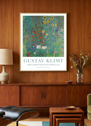 Gustav Klimt Farm Garden with Sunflowers (1907) — Vibrant Floral Landscape Art Print. Unframed