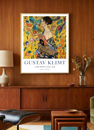 Gustav Klimt "Lady with a Fan" (1918) — Elegant Portrait  Art Print. Unframed