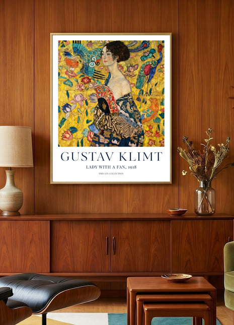 Gustav Klimt "Lady with a Fan" (1918) — Elegant Portrait  Art Print. Unframed