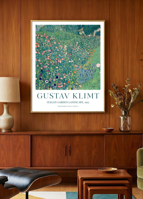 Gustav Klimt "Italian Garden Landscape" (1913) — Mediterranean Landscape Poster. Unframed