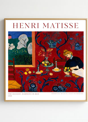 Henri Matisse “The Dessert (Harmony in Red)” (1908) – Iconic Fauvist Interior Art Print. Unframed