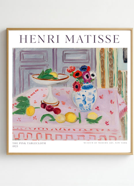 Henri Matisse “The Pink Tablecloth” (1925) – Vibrant Still Life Painting Poster. Unframed