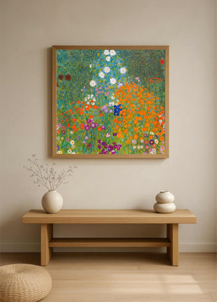 Gustav Klimt "Cottage Garden" (1907) — Lush Floral Landscape Art Print. No Border. Unframed