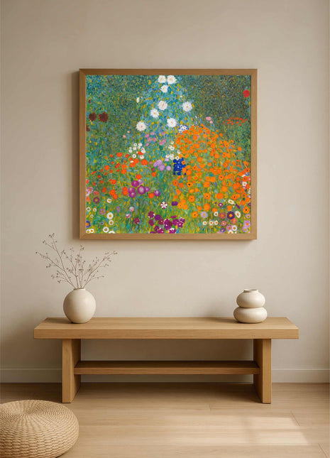 Gustav Klimt "Cottage Garden" (1907) — Lush Floral Landscape Art Print. No Border. Unframed