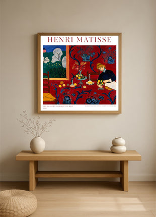 Henri Matisse “The Dessert (Harmony in Red)” (1908) – Iconic Fauvist Interior Art Print. Unframed