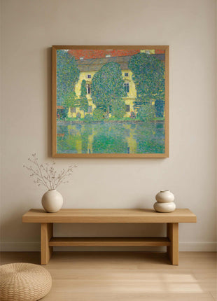 Gustav Klimt "Castle Kammer at Attersee III" (1910) — Lakeside Landscape Art Print. No Border. Unframed