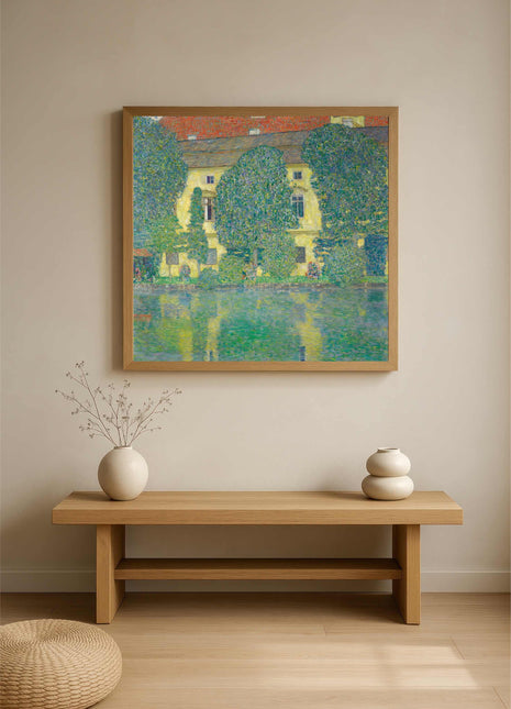 Gustav Klimt "Castle Kammer at Attersee III" (1910) — Lakeside Landscape Art Print. No Border. Unframed