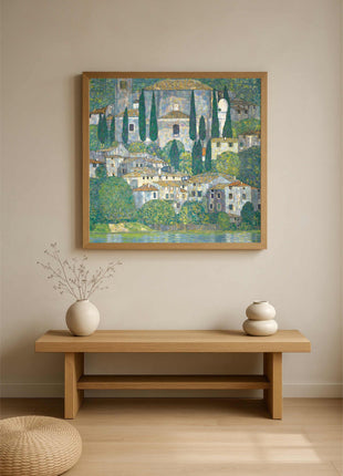Gustav Klimt "The Church in Cassone" (1913) — Italian Lakeside Landscape Art Print. No Border. Unframed