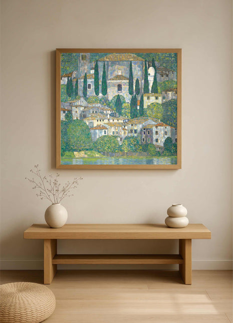 Gustav Klimt "The Church in Cassone" (1913) — Italian Lakeside Landscape Art Print. No Border. Unframed