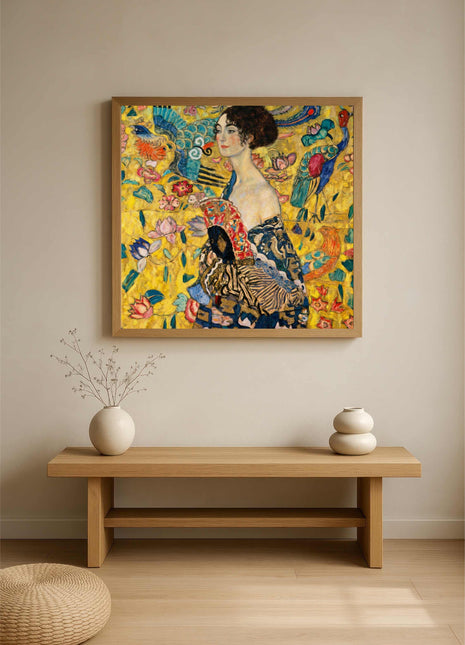 Gustav Klimt "Lady with a Fan" (1918) — Elegant Portrait Art Print. No Border. Unframed
