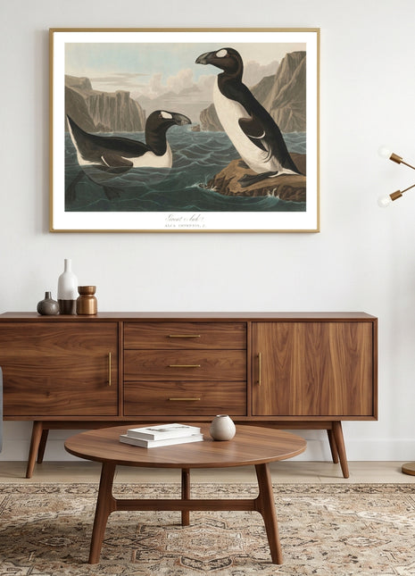 Great Auk Vintage Print — From John James Audubon’s Birds of America (1827–1838). Unframed