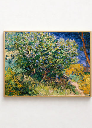 “Lilac Bush” (1889) – Vincent van Gogh Floral Garden Print, Post-Impressionist Wall Art. Unframed
