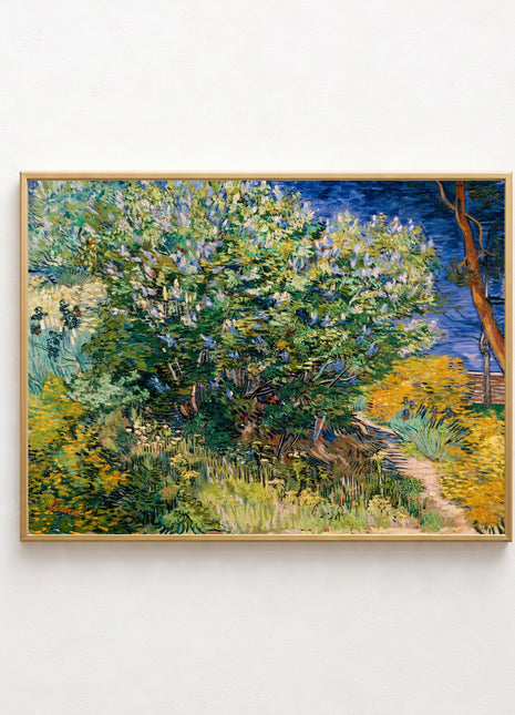 “Lilac Bush” (1889) – Vincent van Gogh Floral Garden Print, Post-Impressionist Wall Art. Unframed