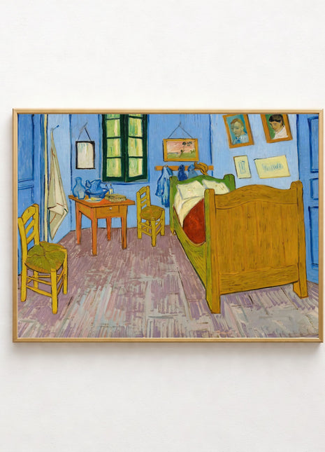 “Bedroom in Arles” (1889) – Vincent van Gogh Interior Scene Print, Post-Impressionist Wall Art. No Border. Unframed