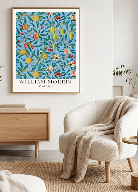 William Morris “Fruit" in Blue (1862). Arts & Crafts Unframed Poster