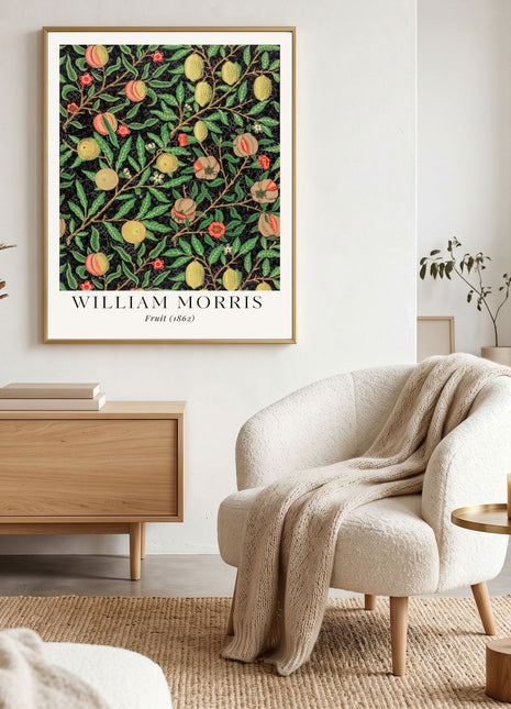 William Morris “Fruit" in Black (1862). Arts & Crafts Unframed Poster